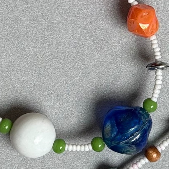 VINTAGE HANDMADE LOIS BECKER Necklace Designer Mixed Beads 21" - Picture 3 of 7